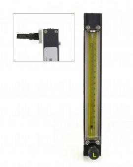 Bel-Art 40407-0035 Riteflow Aluminum Mounted Flowmeter, 150 mm scale, size 1-