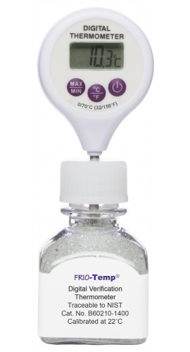 Bel-Art 60210-1400 FRIO Calibrated Electronic Verification Thermometer with Lollipop Stem, 22&amp;deg;C Ambient-