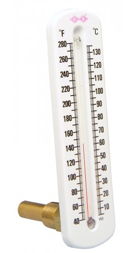 Bel-Art 608070200 DURAC Hot Water/Refrigerant Line Thermometer, angle, steel well-