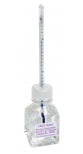 Bel-Art 610010400 FRIO-Temp Incubator Verification Thermometer with 60 ml Enviro-Safe-filled bottle, 25 to 45&amp;#176;C-