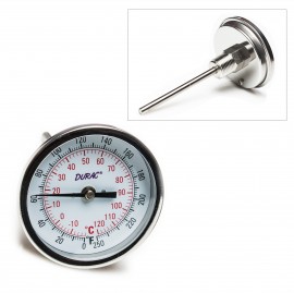 Bel-Art 613107200 DURAC Bi-Metal Thermometer with &amp;#189; NPT, 4.2&quot; stem, 0 to 250&amp;#176;F-