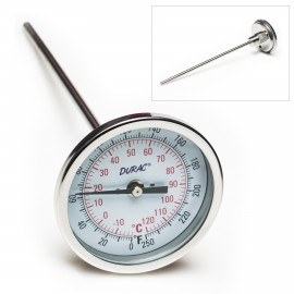 Bel-Art 613108200 DURAC Bi-Metal Thermometer with &amp;#189; NPT, 8.9" stem, 0 to 250&amp;#176;F-