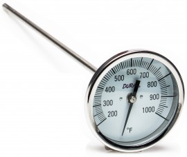 Bel-Art 61310-8800 DURAC Bimetallic Dial Thermometer, 200 to 1,000&amp;deg;F, 0.5\ NPT Threaded Connection"-