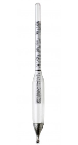 Bel-Art 618017000 DURAC Plain Specific Gravity Hydrometer, 1.000 to 1.600, 12"-