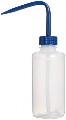 Bel-Art F11615-0250 Narrow Mouth 250ml (8oz) Wash Bottle, Blue Cap, Pack of 6-