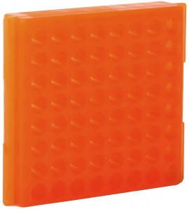 Bio Plas 0084 Microcentrifuge Tube Rack, 64 Wells, Orange, (Pack of 5)-