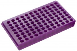 Bio Plas 0097 Microcentrifuge Tube Rack, 96 Wells, Lavender, (Pack of 5)-