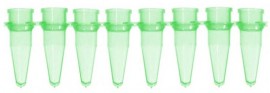 Bio Plas 5010-5 Thin Wall Micro Tube, 8 Tubes/Strip, 0.2mL, Green, (Pack of 125)-