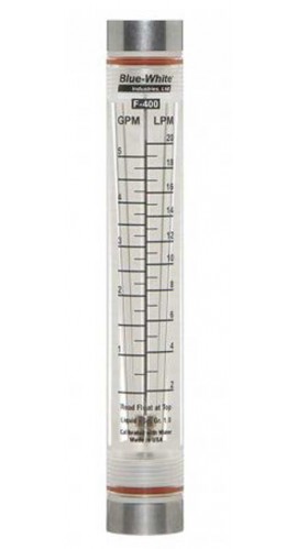 Blue-White F-40377LK-6 Acrylic Flowmeter, 0.3 to 3GPM, 3/8in Female NPT-