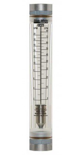 Blue-White F-41000LK-12 F-410 Series Flowmeter with Polypropylene Guide Rod Holder, 302&amp;deg;F-