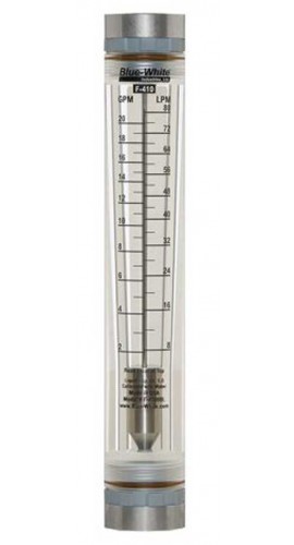 Blue-White F-41000LN-12 F-410 Series Flowmeter, 2 to 20GPM-