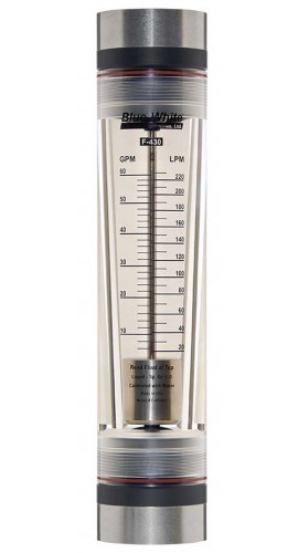 Blue-White F-43080LNK-24 K-Series Flowmeter with 316 SS Guide Rod, 8 to 80GPM-