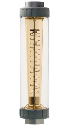 Blue-White F-452060LHN Standard Series Flowmeter with 316 SS Guide Rod, 6 to 60GPM-