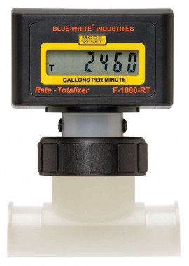 Blue-White RB-750PI-LPM1 Paddlewheel Flowmeter, 4 to 40GPM, 3/4in Female NPT-