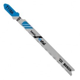 Bosch T118A T-Shank Jigsaw Blade for metal, 17 to 24 TPI, 5-pack-