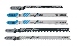 Bosch T500 T-Shank Jigsaw Blade Set, 5-piece-