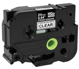 Brother HGES1215PK Black on Clear Tape with extra strength adhesive, 0.35&amp;quot;, 5-pack-