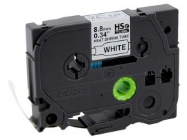 Brother HSE221E Black on White Heat Shrink Tube Label, 0.34&amp;quot; x 4.9'-