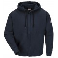 Bulwark SEH4 Men&#039;s Fleece FR Zip-Front Hooded Sweatshirt, navy, 5xl-
