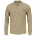Bulwark SEL2KH-R-4XL Men&#039;s Lightweight FR Henley Shirt, 4xl, khaki-
