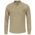 Bulwark SEL2KH-R-XL Men's Lightweight FR Henley Shirt, xl, khaki-