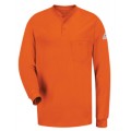 Bulwark SEL2OR-R-4XL Men's Lightweight FR Henley Shirt, 4xl, orange-