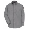 Bulwark SLU2 Men&#039;s Midweight FR Dress Uniform Shirt, silver grey, small-