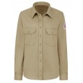 Bulwark SLU3 Women&#039;s Midweight FR Dress Uniform Shirt, khaki, large-