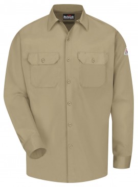 Bulwark SLW2 Men&#039;s Midweight Excel FR Comfortouch Work Shirt, khaki, xl-
