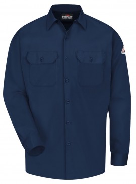 Bulwark SLW2 Men&#039;s Midweight Excel FR Comfortouch Work Shirt, navy, 5xl-