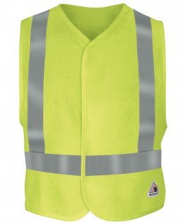 Bulwark VMV2YE-M Men&#039;s FR Hi-Visibilty Safety Vest, medium, yellow-