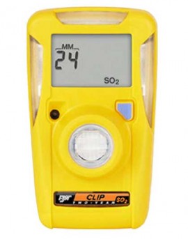 Honeywell BW Clip Series Single-Gas Detector, SO&lt;sub&gt;2&lt;/sub&gt;, 0 to 100 ppm, two-year-