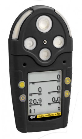 Honeywell BW GasAlertMicro 5 Multi-Gas Detector with alkaline batteries pump, %LEL, O&lt;sub&gt;2&lt;/sub&gt;/H&lt;sub&gt;2&lt;/sub&gt;S/CO, black-