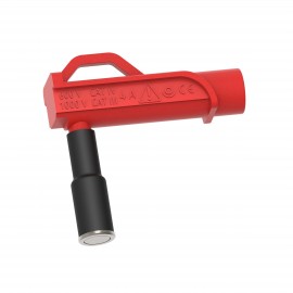 Cal Test Electronics CT3884-2 Magnetic Connector with 0.2&amp;quot; right-angle sheathed banana jack, 0.39&amp;quot;, red-