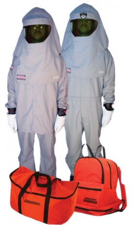 Cementex UltraLite Series Long Coat and Leggings Backpack Kit with hood/backpack/class-00 rubber glove kit, 2XL, 40 cal/cm<sup>2</sup>-