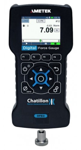 Chatillon DFE3-500 Digital Force Gauge, 500 x 0.01 lbf-