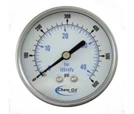 Chem Oil 101D-254C Pressure Gauge, 0 to 30 psi, lower mount-