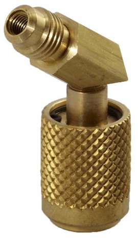 CPS AB45 MICRO-SEAL Quick Coupler, 1/4in SAE Female x 1/4in SAE Male, 45&amp;deg;-