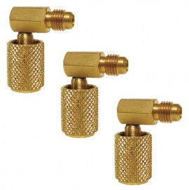 CPS AB903 MICRO-SEAL Quick Couplers, 1/4in SAE Female x 1/4in SAE Male, 90&amp;deg;, 3-Pack-
