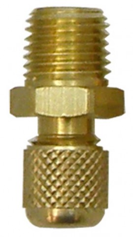 CPS AD24 Adapter with Cap and Core, 1/4in SAE Male x 1/8in MNPT-