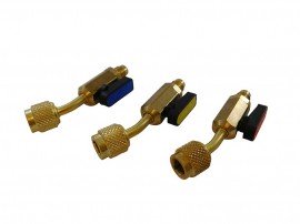 CPS BV453 Ball Valve Hose Adapters, 1/4in SAE Male x 1/4in SAE Female, 45&amp;deg;, 3-Pack-