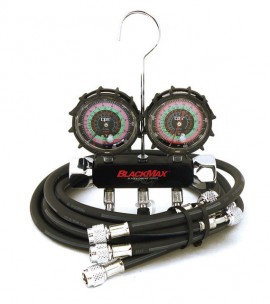 CPS MBH5P5Z BlackMax Manifold and Gauge Set, 2-valve, &amp;frac14;&amp;quot; SAE fittings-