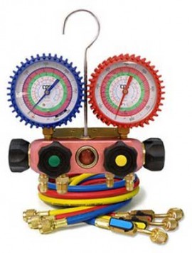 CPS MV13H2P5E Vortech Deep Vacuum 4-Valve Manifold, 5ft Ball Valve Hose Set-