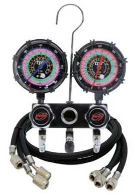 CPS MV2H4P5Z BlackMax 2-Valve Manifold and Gauge Set-