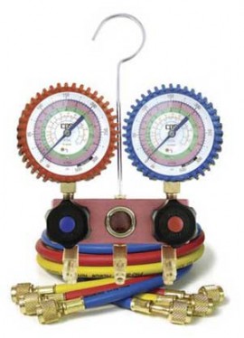 CPS MV3H2P5 Deep Vacuum 2-Valve Manifold and Gauge Set-