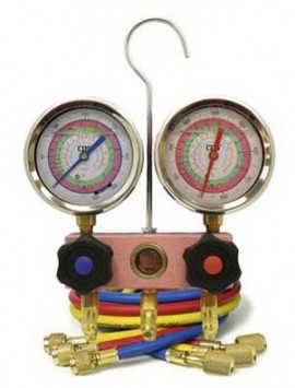 CPS MV3H3P5A Deep Vacuum 2-Valve Manifold and Gauge Set, 5ft Premium ABB Hoses-