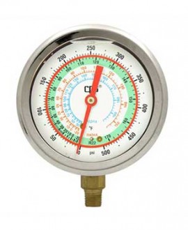CPS RGD3H High-Pressure Gauge, R-134a/R-22/R-404A, Oil-Filled-