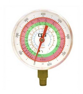 CPS RGH2H High-Pressure Gauge, R-134a/R-22/R-404A/R-410A, 1.6% Accuracy-