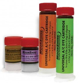 CPS UVS101 Moonshine Prefilled/Disposable Refrigerant Dye Squeeze Cartridges, Up to 15oz Refrigerant Oil, Gold-