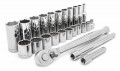 Crescent CSWS8N 25-Piece 6- and 12-Point Standard/Deep Mechanics Tool Set, 0.38" drive, SAE-